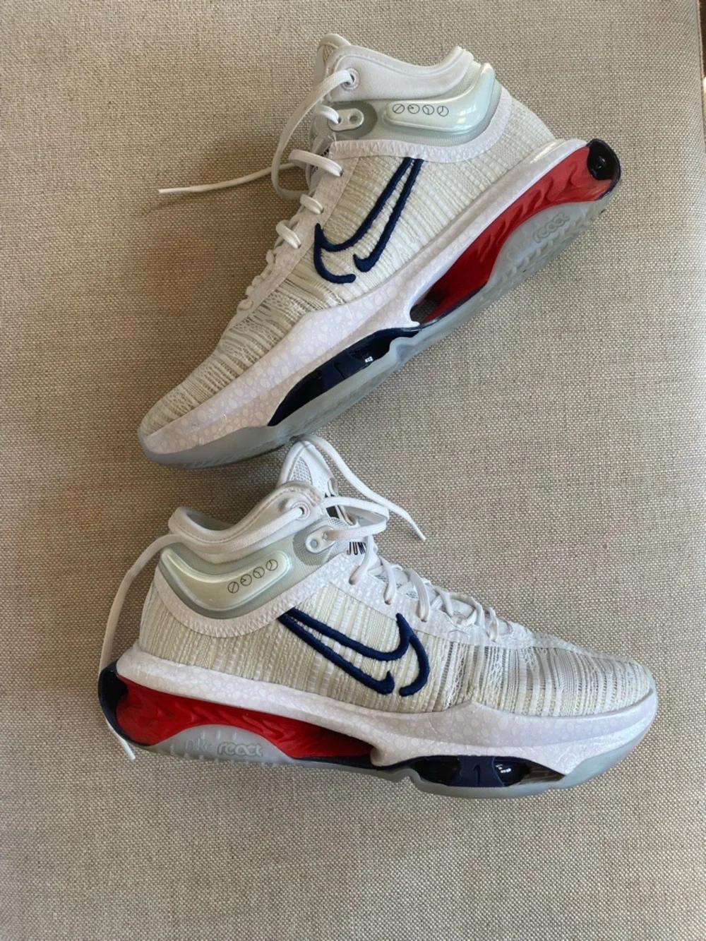 Nike Air Zoom GT Jump 2 Men’s Sneakers with Navy Swoosh and Red Accents - Picture 8 of 12